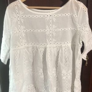 White eyelet lace top
